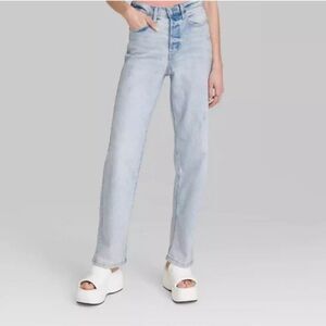 🆕👖Wild Fable Super High Rise Straight Jeans in Light Wash